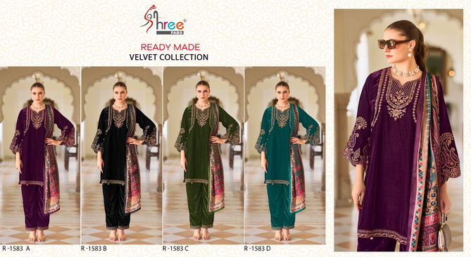 R 1583 Shree Winter Wear Velvet Pakistani Readymade Suits Wholesale Shop In Surat 